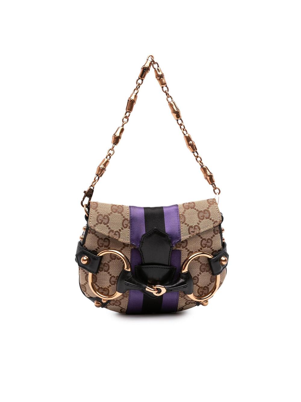 Gucci Mini Gg Canvas Horsebit Web Chain #370078G64B